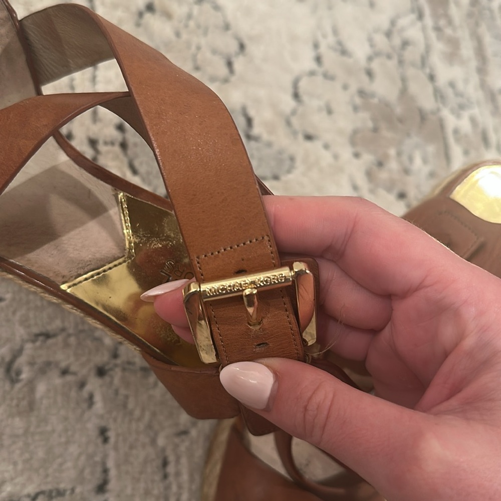Michael Kors Brown Wedge Sandals - Picture 5 of 5